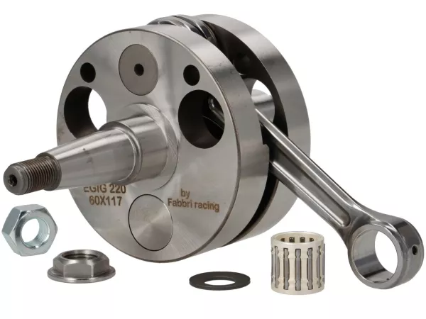 Crankshaft -EGIG PERFORMANCE 220cc, Poligon, full cheek, stroke 60mm, connecting rod 117mm, cone Ø24mm (ETS) - Vespa PV125, ET3 125, PK125