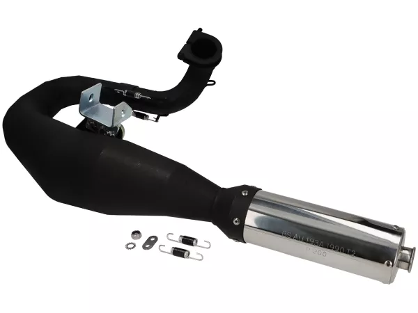 Escape -RS Serie 1.0 'JL Style'- izquierdo- Vespa PX200, Rally200, Motovespa DN200, DS200 - Negro