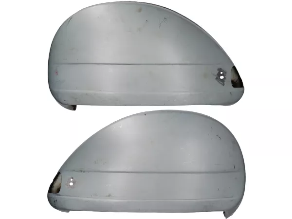Zijdekselset -PREMIUM- Vespa PX80, PX125, PX150, PX200, T5 125cc (modellen met richtingaanwijzers) - binnenste bevestiging, glanzend staal, geolied