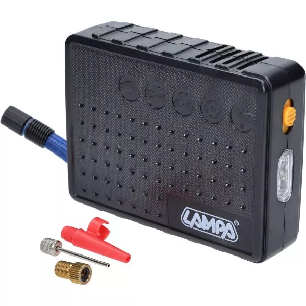 Mini compresor / compresor de aire con soplete - hasta 8 bar -LAMPA- para scooter, motoneta, bicicleta, ciclomotor, coche