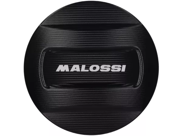 Penutup Vario -MALOSSI-, aluminium, hard anodized- Mesin Piaggio Leader/Quasar - ET4, LX/LXV125-150, S125-150, GT/GTS/GTV/GTL 125-300, Royal Alloy GP, TG - hitam