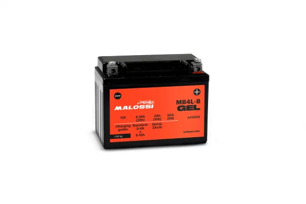 Battery (Gel), maintenance-free -MALOSSI- MB4L-B GEL - 12V 4Ah - 120x70x92mm