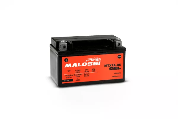 Accu (Gel), onderhoudsvrij -MALOSSI- MTX7A-BS GEL - 12V 6Ah - 150x87x93mm