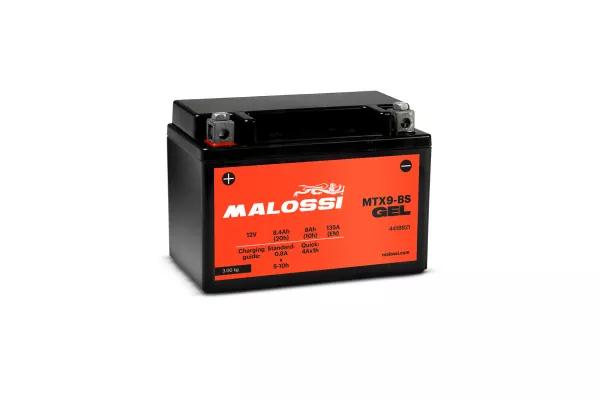 Batería (Gel), sin mantenimiento -MALOSSI- MTX9-BS GEL - 12V 8Ah - 150x87x105mm