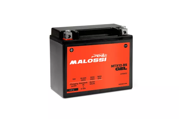 Batería (Gel), sin mantenimiento -MALOSSI- MTX12-BS GEL - 12V 10Ah - 150x87x130mm