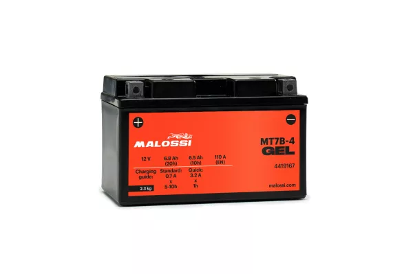 Battery (Gel), maintenance-free -MALOSSI- MT7B-4 GEL - 12V 6,5Ah - 150x65x93mm