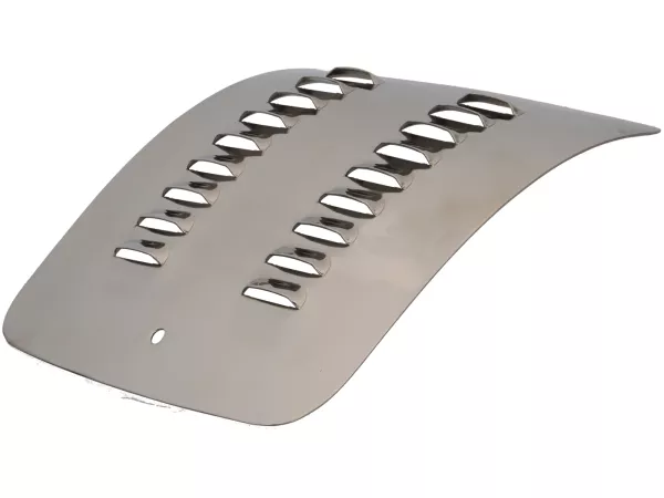 Battery door -SPAQ- Royal Alloy GP 125-300, TG 125-300 - Serveta Style - polished stainless steel