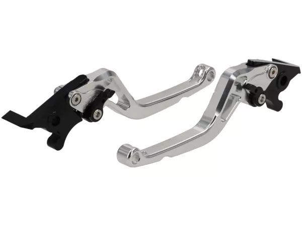 Brake lever set -PRO BRAKE- adjustable - Royal Alloy GP 125-300, TG 125-300 - silver glossy