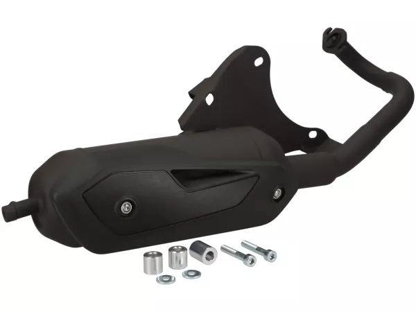 Exhaust -TECNIGAS- Silent Pro Black - Kymco 50 2T - Super8, Super9, Vitality, Yager, Spacer, Like, Sniper, Agility, Bet&Win, Cobra, Dink, Grand Dink, Heroism50, SYM Jet, Jungle, Mask Orbit, Red Devil, RS50, Shark, Super Fancy