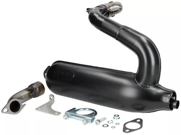 Escape -VMC SILURO SUPER SPORT- Smallframe 135-170cc - VMC GS56/58, ET6, ET7, Pinasco Zuera, Quattrini M1 56-60, M1-60B, M1l 56-60 (52-62mm stud spacing)- Vespa V50, 50N, SS50, 50 SR, V90, ET3, PV125 - pintado negro