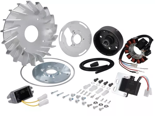 Zündung -SIP VAPE Road, 12 V AC- Vespa Wideframe V15T, V30T, V33T, VM1T, VM2T, VN1T, ACMA -V54, Ø98mm mit Lüfterkranz