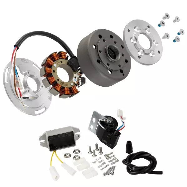 Tändning -SIP VAPE Road AC- utan fläktring - 12V AC- Vespa Wideframe VN2T, ACMA V55-V58, VB1, VGL1, VL1T, VL2T, VL3T - Ø75mm