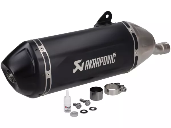 Exhaust -AKRAPOVIC Slip-On Line (SS), Euro 5+ - Vespa GTS 125 Keyless Basic, Super, Super Sport, Super Tech (ZAPMD3400) - Stainless steel black