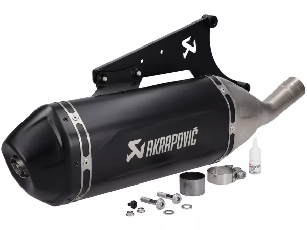 Exhaust -AKRAPOVIC- Slip-On Line (SS), Euro 5+ - Vespa Primavera 125 Basic, Red, Batik (ZAPMD1102) - Stainless steel black
