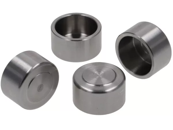 Front brake calliper -BGM PRO SPORT (with TÜV parts certificate)- 4-piston, radial mounting (adapter required)- for PX Disc, LML Star, Stella, Grimeca NT classic- Vespa PX (from 1998, standard), PX, T5 125cc, PK XL - silver