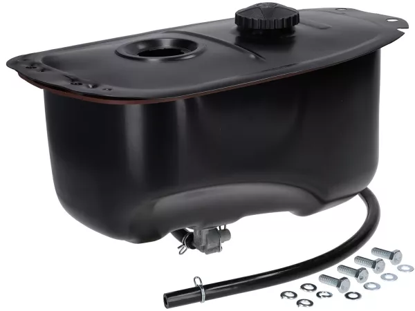 Set tangki termasuk tutup tangki, keran bensin Faster Flow dan selang -BGM PRO- Vespa PX Lusso (dari tahun 1984) - versi tanpa pelumasan terpisah, dengan pengukur bahan bakar