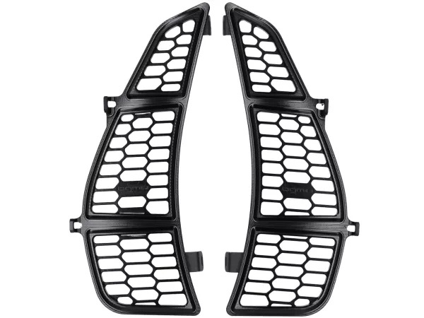 Grille de compartiment à bagages BGM nid d'abeille, aluminium CNC, noir brillant pour Vespa GTS125/300/310 (2023-), GTV 300/310 (2023-)