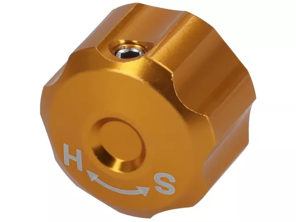 Einstellrad Dämpfung Druckstufe Soft/Hard -BGM PRO- Serie für Stoßdämpfer der Baureihen BGM PRO R12, BGM PRO SC / R12, BGM PRO SC / F16 - gold