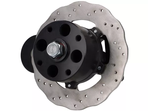 Set freno a disco anteriore -DEXTER RACING Classic Black Edition- Vespa V50 N-L-R cerchio a quattro fori - nero