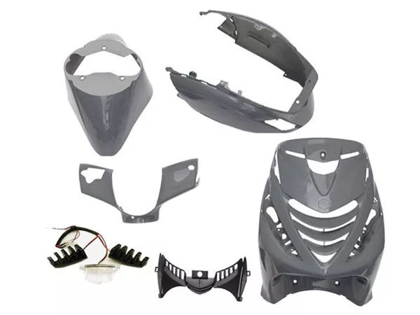 6-delars kåpsats -DMP- SP RS-1 Race - Piaggio Zip 2000, Zip II 50-125 - nardo grey