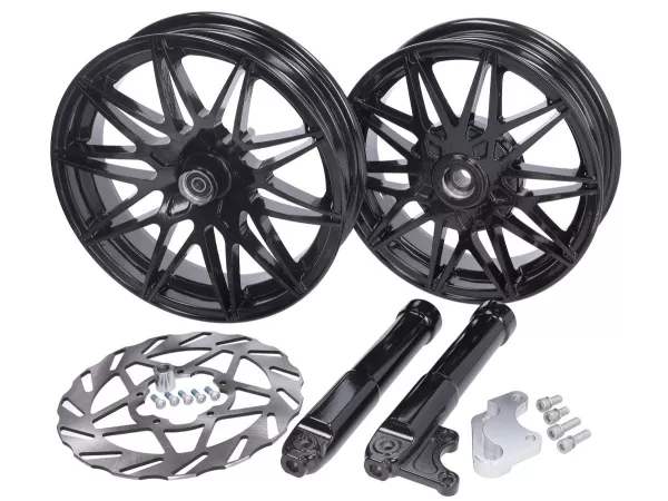 Hjulkonverteringssats -FAST ARROW PRO- Piaggio Zip 2000, Zip II 50-125 - svart glansig