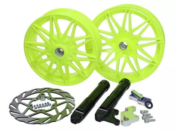 Fälgkonverteringssats -FAST ARROW PRO- Piaggio Zip 2000, Zip II 50-125 - neongul