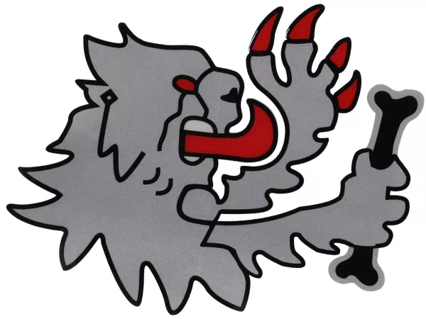 Patch -MALOSSI- Lion's head large - PVC - silver