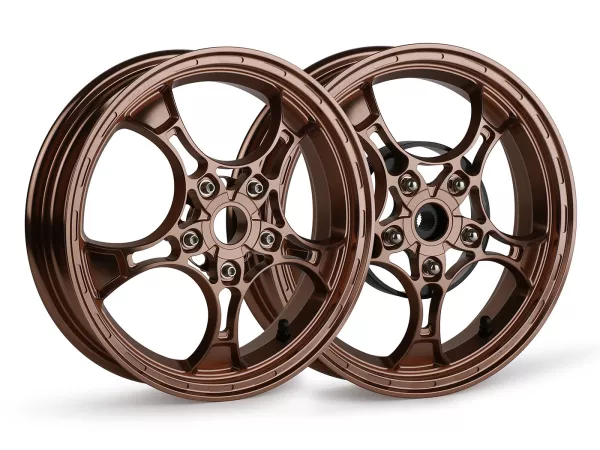 Wielset Magic MG-19 3.00-12 inch, gesmeed, brons voor Vespa GTS/GTS Super/GTV/GT 60/GT/GT L 125-310, Sprint/Primavera 125-150