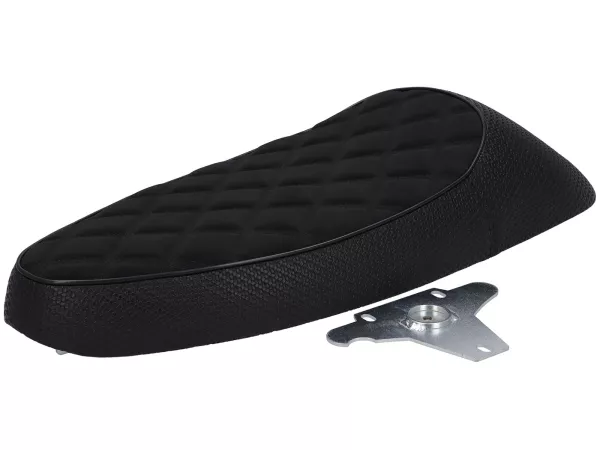 Panchetta -NISA Black Girl (scocca in PVC)- Vespa Largeframe con copriserbatoio ribaltabile - Vespa PX old, Sprint, TS, GT/GTR, Super, VNA, VNB, VBA, VBB - Nero