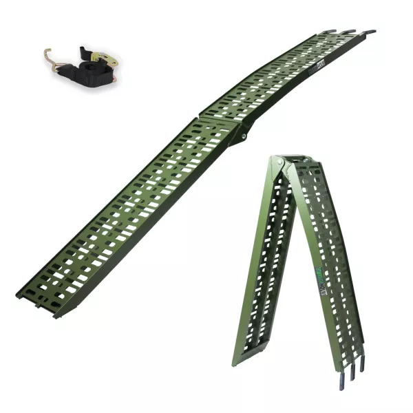 Rampa plegable -CALIDAD OEM- Vespa / Lambretta - Aluminio (hasta máx. 340kg) - oliva