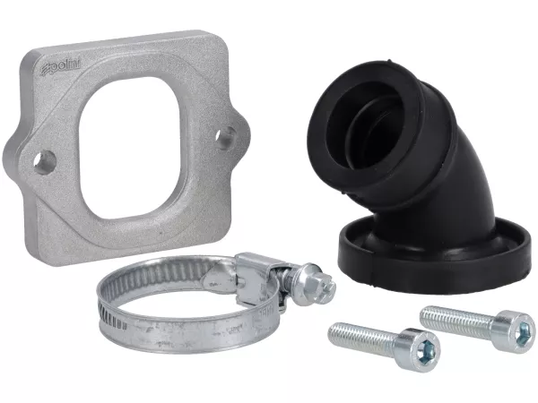 Collettore di aspirazione -POLINI- 360° - Piaggio 2T - AW=Ø21-25mm (15-21mm CP, 19-21mm PHBG carburatore)