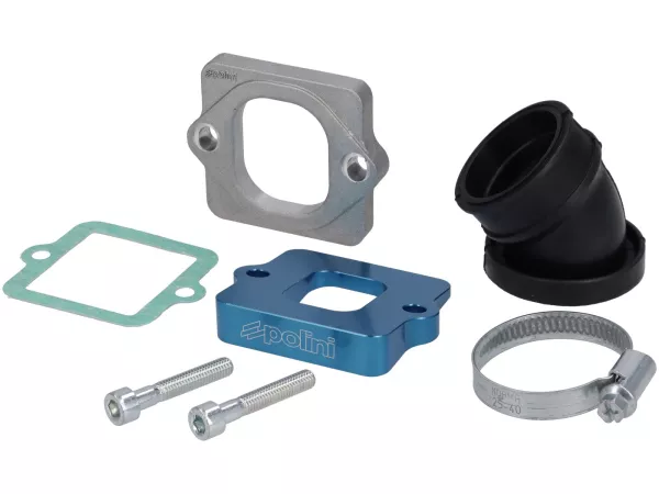 Colector de admisión -POLINI- 360° - Piaggio 2T - AW=Ø34mm (carburador Ø28-30mm - PHBH, VHSH, PWK28, TMX30, Smartcarb 26-28)