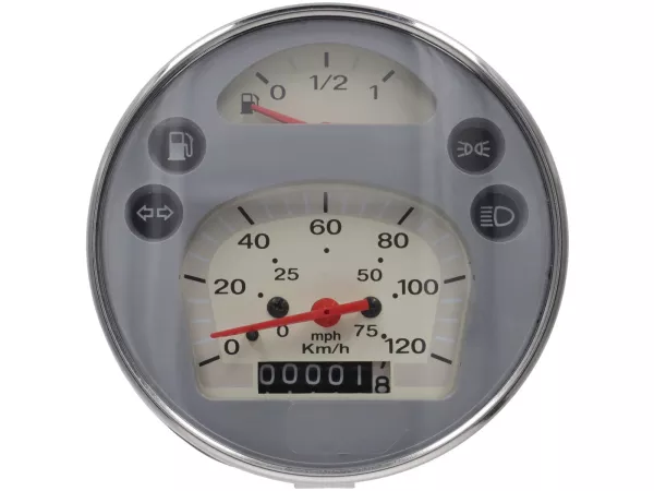 Speedometer -RMS Classic- Vespa Ø=105mm - PX Lusso (from 2001), '98, My, Millenium - 120km/h
