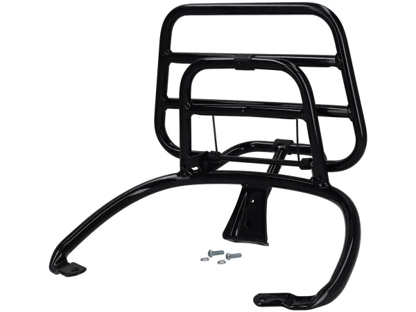 Portapacchi posteriore pieghevole -REGIA- Vespa Primavera 50-150, Vespa Sprint 50- 150 - nero lucido