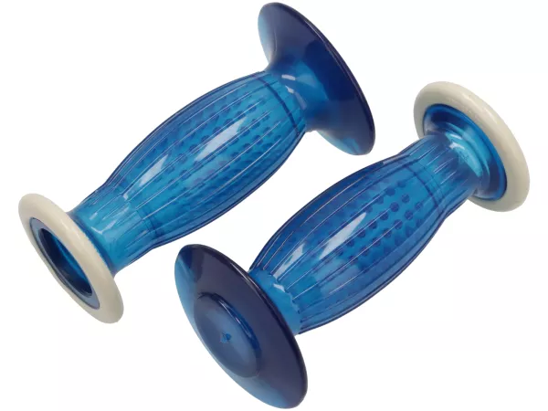 Griffe Lambretta Mod. Biemme -SECURIT ANTIVIBRANTE- Lambretta Serie 3, lui 50 CL, lui 75 S, SL – Durchmesser 24mm - blau transparent