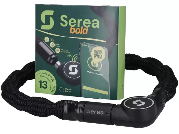 Chain lock -SEREA- Bold - Level 13, chain 100cm - Keyless - black