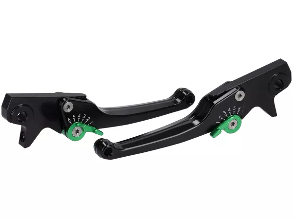 Set leva freno -SPIEGLER- Vespa GTS 125-310 Keyless Basic, Super, Super Sport, Super Tech - regolabile - nero / verde