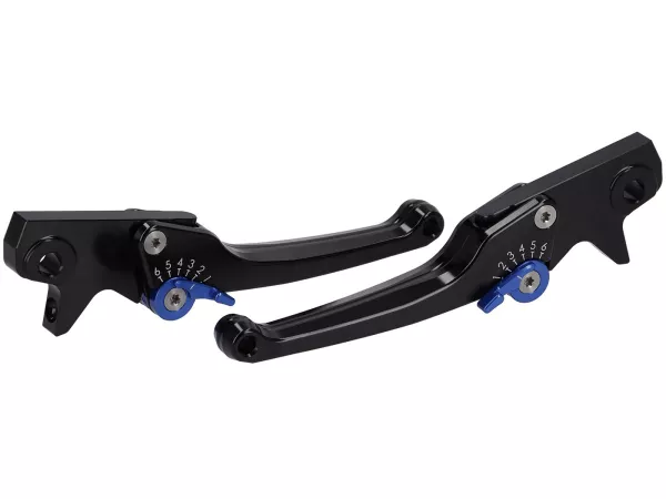 Set leva freno -SPIEGLER- Vespa GTS 125-310 Keyless Basic, Super, Super Sport, Super Tech - regolabile - nero / blu