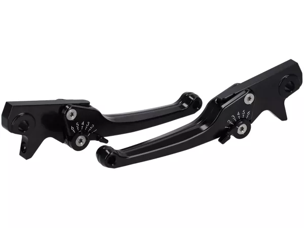 Set leva freno -SPIEGLER- Vespa GTS 125-310 Keyless Basic, Super, Super Sport, Super Tech - regolabile - nero / nero