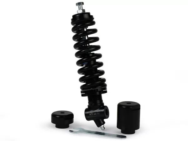 Amortiguador muelle, ajustable, delantero, negro -WLDS- Vespa VM1T/VNA, ACMA/VNA/VNB/ 150VB/VL/VB1/VBA/VBB/GT/GTR TS/Sprint Rally- negro