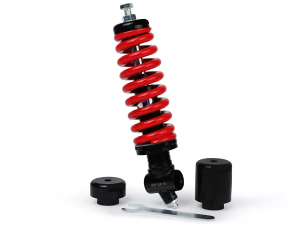 Muelle amortiguador, ajustable, delantero, rojo -WLDS- Vespa VM1T/VNA, ACMA/VNA/VNB/ 150VB/VL/VB1/VBA/VBB/GT/GTR TS/Sprint Rally- rojo