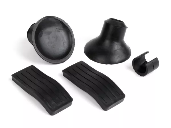 Opvouwbaar voorrek rubberset -OEM KWALITEIT- Vespa Smallframe, Vespa Largeframe, Vespa GTS, GTV, GTS Super, Lambretta (Series 1-3) LI, LIS, SX, TV, GP/DL - 5 stuks.