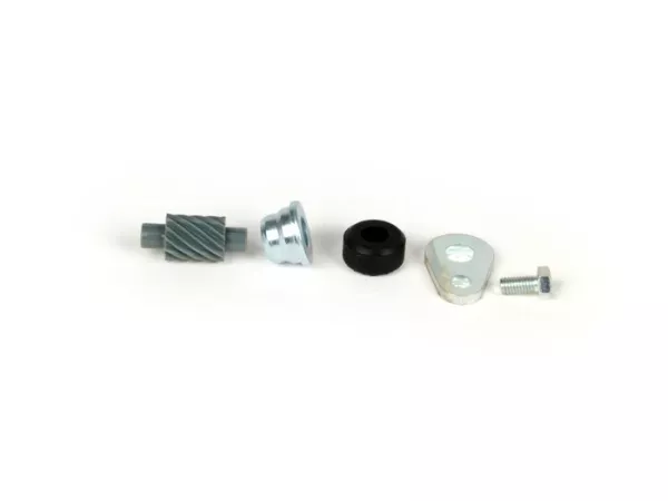 Speedometer worm set -OEM QUALITY- Vespa 12 teeth, l=28mm, 2.7mm square, gray (used in Vespa PX (1998-), Disc, My, 2011)