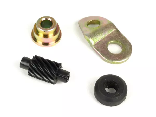 Snelheidsmeter worm set -OEM KWALITEIT- Vespa 12 tanden, l=28mm, 2,7mm vierkant, zwart (gebruikt in LML Star, Stella)