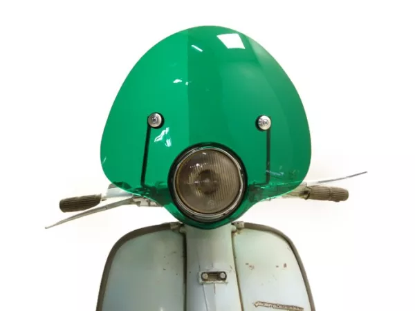 Windschutzscheibe -AMS CUPPINI Bubble- Lambretta LI (Serie 3) - halbhoch, mit Halter - grün