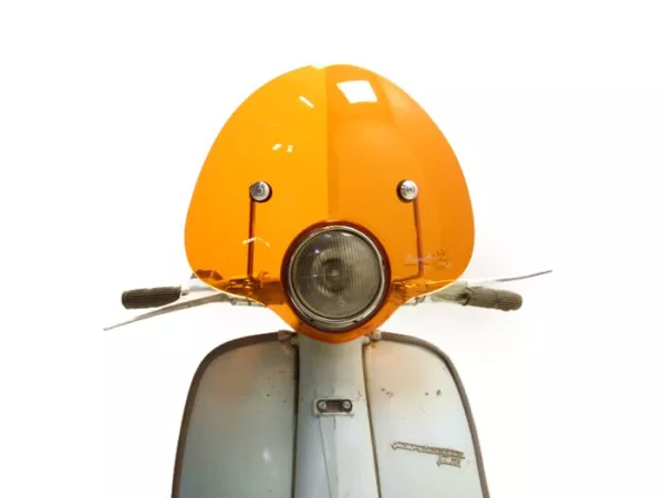 Voorruit -AMS CUPPINI Bubble- Lambretta LI (Series 3) - halfhoog, met houder - oranje