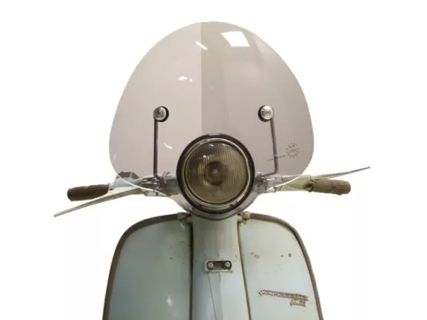 Voorruit -AMS CUPPINI Bubble- Lambretta LI (Series 3) - halfhoog, met houder - zwart