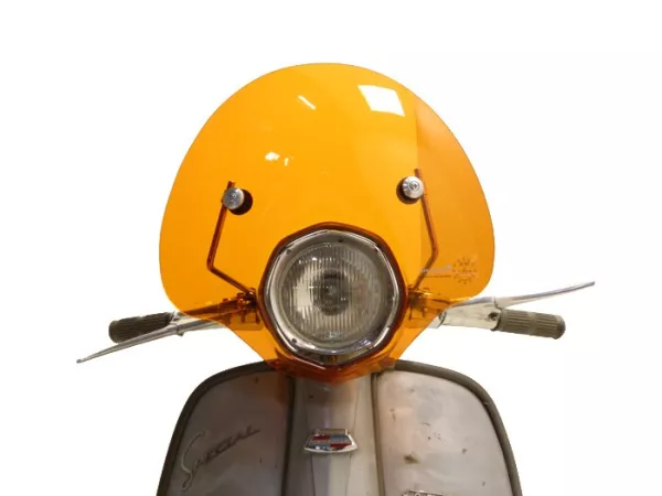 Voorruit -AMS CUPPINI Bubble- Lambretta TV special - halfhoog, met houder - oranje