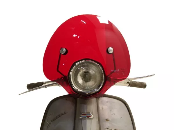 Voorruit -AMS CUPPINI Bubble- Lambretta TV special - halfhoog, met houder - rood