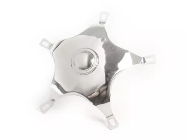 Tapa de buje -CALIDAD OEM, 5 radios- para llanta abierta 10 - Vespa V50, V90, PV125, ET3, PK, GT, GTR, TS, GL, GS VS5T, Sprint, T4, Rally, PX, T5 125cc - cromo